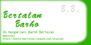 bertalan barho business card